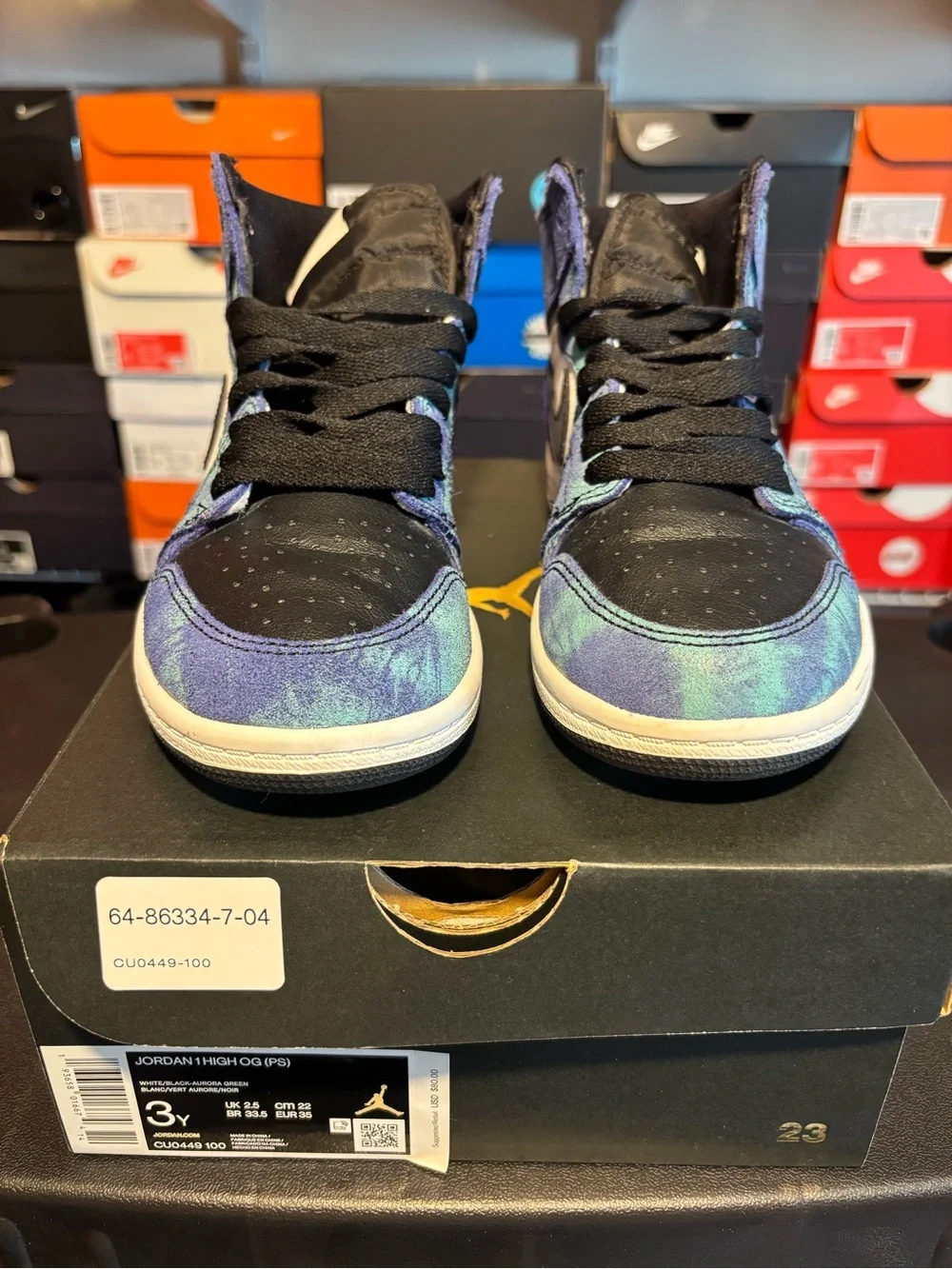 Jordan Air Jordan 1 Mid Tie-Dye Blue/Black/White